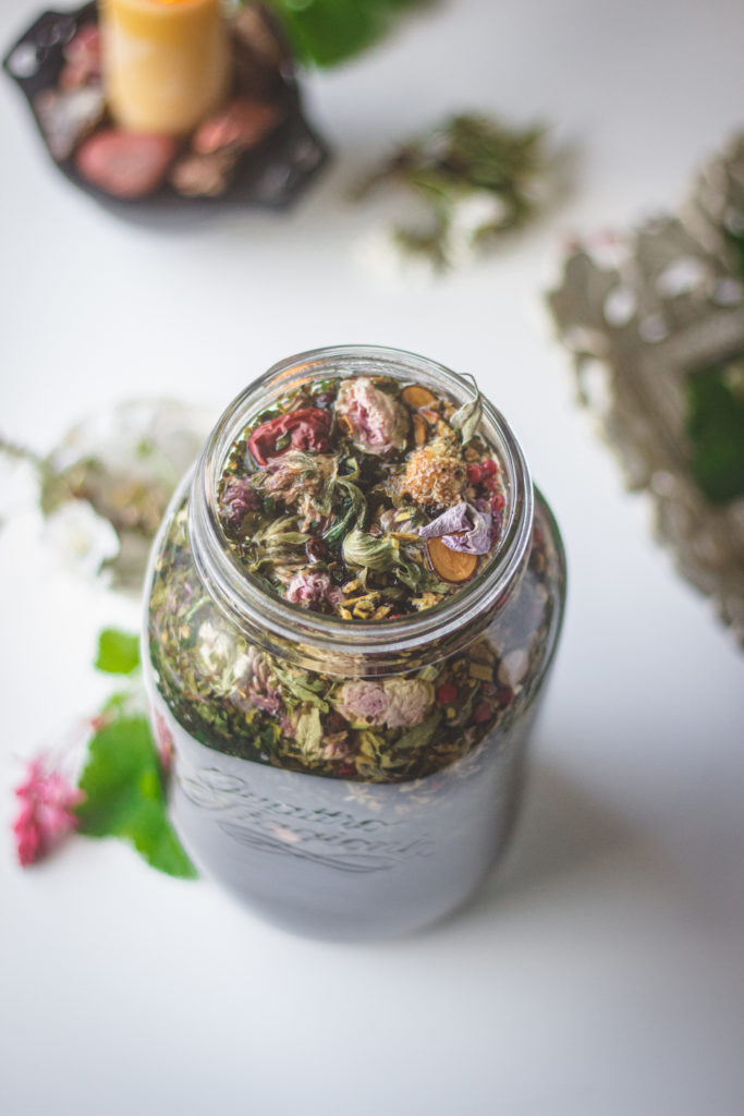tea steeping glass jar