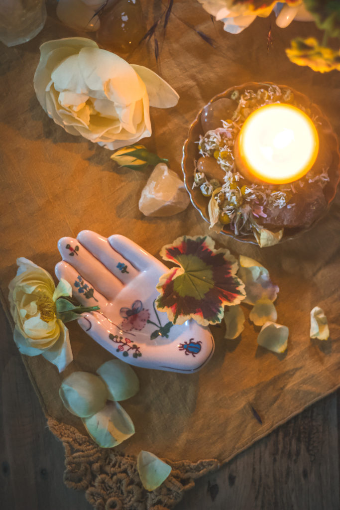 hand dish in gemini altar